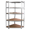2 Scaffali Galwix 90cm in Acciaio Senza Bulloni & 1 Scaffale ad Angolo Galwix 90cm