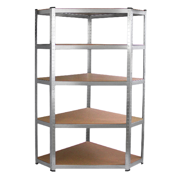 2 Scaffali Galwix 90cm in Acciaio Senza Bulloni & 1 Scaffale ad Angolo Galwix 90cm-Leggi tutto