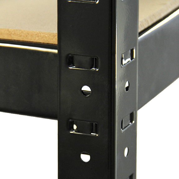 10 Scaffali T-Rax In Acciaio Senza Bulloni Nero 90cm x 45cm x 182,5cm-Leggi tutto