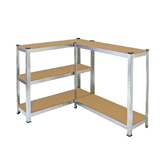 2 Scaffali Galwix In Acciaio Senza Bulloni Grigi 90cm-Leggi tutto
