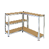 2 Scaffali Galwix In Acciaio Senza Bulloni Grigi 90cm