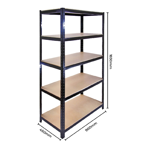 T-Rax 3 étagères 90 cm & établi en métal Noir-Lire la description