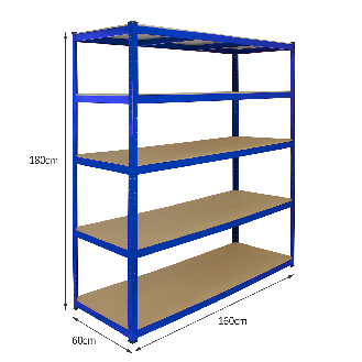 Scaffale in acciaio senza bulloni 160cm x 60cm x 180cm-Leggi tutto