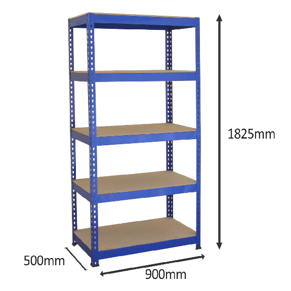 Scaffale da Garage ad Incastro Q-Rax - Blu - 90cm x 50cm - 3 Pezzi con Banco da lavoro da 120 cm-Leggi tutto