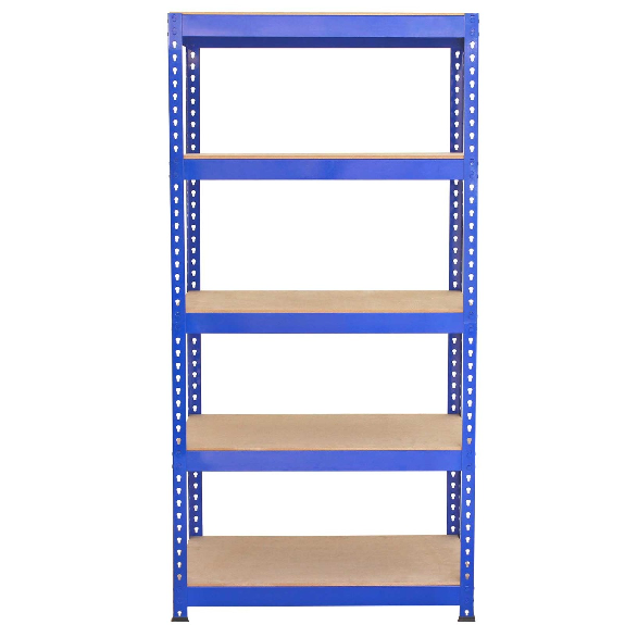 Scaffale da Garage ad Incastro Q-Rax - Blu - 90cm x 50cm - 3 Pezzi con Banco da lavoro da 120 cm-Leggi tutto