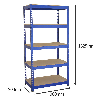 Scaffale da Garage ad Incastro Q-Rax - Blu - 90cm x 50cm - 3 Pezzi con Banco da lavoro da 120 cm