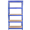 Scaffale da Garage ad Incastro Q-Rax - Blu - 90cm x 50cm - 3 Pezzi con Banco da lavoro da 120 cm