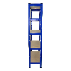 4 Scaffali T-Rax In Acciaio Senza Bulloni Blu 75cm