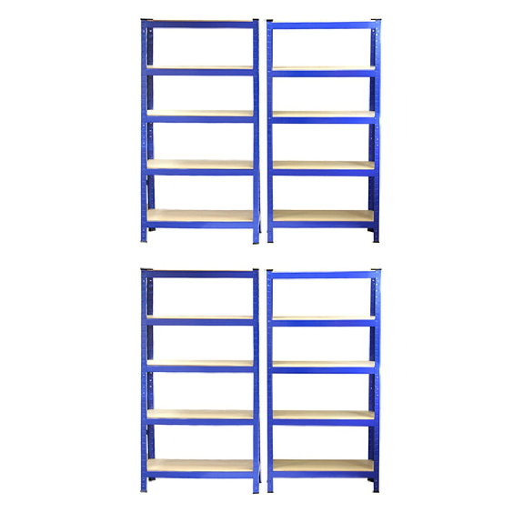 4 Scaffali T-Rax In Acciaio Senza Bulloni Blu 75cm-Leggi tutto