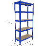 4 Scaffali T-Rax In Acciaio Senza Bulloni Blu 75cm