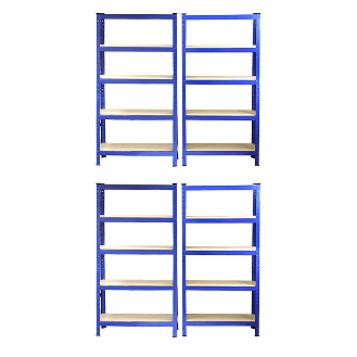 4 x Monster Racking T-Rax Rayonnage Étagère Robuste, Bleu, 75cm L, 30cm P-Lire la description