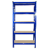 4 Scaffali T-Rax In Acciaio Senza Bulloni Blu 75cm