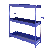 Scaffalatura Lightning Blu per Furgone in Acciaio Inossidabile con 3 Ripiani