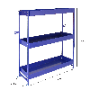 Scaffalatura Lightning Blu per Furgone in Acciaio Inossidabile con 3 Ripiani
