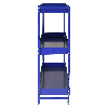 Scaffalatura Lightning Blu per Furgone in Acciaio Inossidabile con 3 Ripiani
