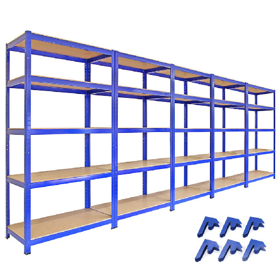 Scaffale da Garage ad Incastro T-Rax - Blu - 90cm x 45cm - 5 Pezzi con Connettori-Leggi tutto