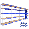 Scaffale da Garage ad Incastro T-Rax - Blu - 90cm x 45cm - 5 Pezzi con Connettori