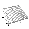 Grille caillebotis en Acier Galvanisé - 500mm x 500mm