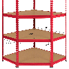 Scaffale ad Angolo Z-Rax In Acciaio Senza Bulloni Rosso 90cm
