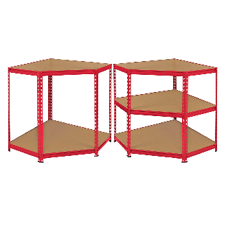 Monster Racking - Rayonnage d'Angle Z-Rax en Acier Sans Boulons Rouge 90cm x 45cm x 183cm-Lire la description
