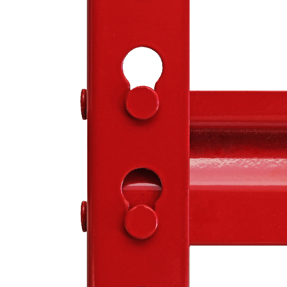Scaffale ad Angolo Z-Rax In Acciaio Senza Bulloni Rosso 90cm-Leggi tutto