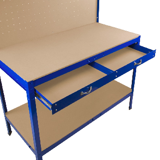Etabli de Travail 120 cm à Tiroir & LED - Bleu-Lire la description
