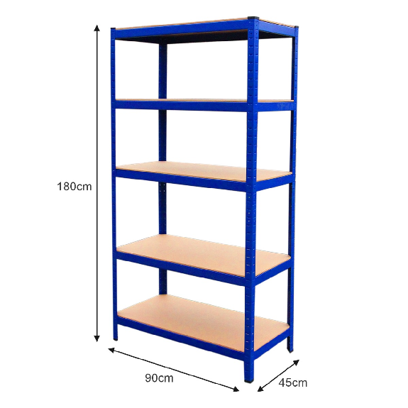 Scaffale da Garage ad Incastro T-Rax - Blu - 90cm x 45cm - 9 Pezzi-Leggi tutto
