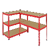 5 Scaffali Z-Rax In Acciaio Senza Bulloni Rossi 90cm