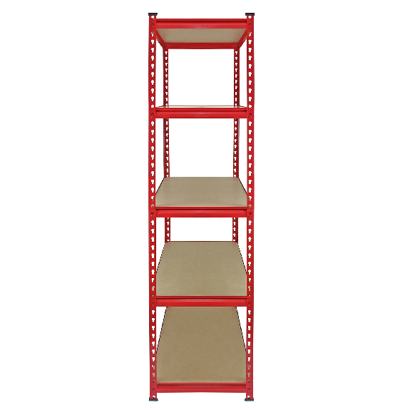 5 Scaffali Z-Rax In Acciaio Senza Bulloni Rossi 90cm-Leggi tutto