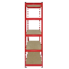 5 Scaffali Z-Rax In Acciaio Senza Bulloni Rossi 90cm