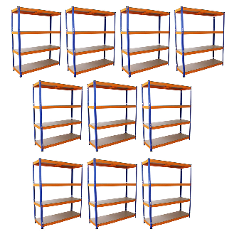 Monster Racking Lot de 10 Rayonnages sans Boulons en Acier S-Rax-Lire la description