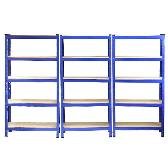 3 x Monster Racking T-Rax Rayonnage Étagère Robuster, Bleu, 75cm L, 30cm P-Lire la description