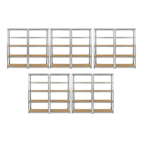 10 Scaffali Galwix in Acciaio Senza Bulloni Grigi 90cm-Leggi tutto