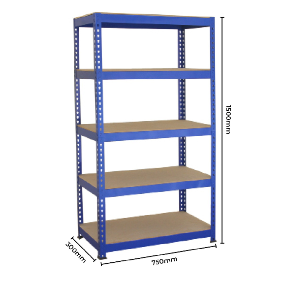 Scaffale da Garage ad Incastro T-Rax - Blu - 75cm x 30cm - 2 Pezzi-Leggi tutto