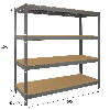Monster Racking Q-Rax Rayonnage Robuste, 160cm L, 60cm P, Gris