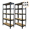 2 x T-RAX Lagerregal 75cm x 150cm x 30cm Schwarz mit Gratis Verbindungsstücke