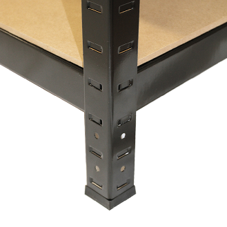 5 Rayonnages T-Rax en Acier Sans Boulons Noirs 75cm x 30cm-Lire la description