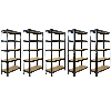 Scaffale da Garage ad Incastro T-Rax - Nero - 75cm x 30cm - 5 Pezzi