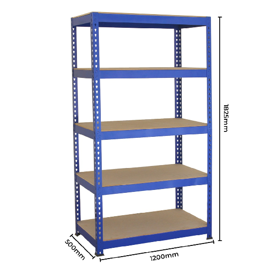 Scaffale da Garage ad Incastro Q-Rax - Blu - 3 Scaffali da 90cm e 2 Scaffali da 120cm - Martello Incluso-Leggi tutto
