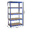 Scaffale da Garage ad Incastro Q-Rax - Blu - 3 Scaffali da 90cm e 2 Scaffali da 120cm - Martello Incluso