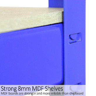 Monster Racking 5 Rayonnages T-Rax en Acier Sans Boulons Bleus 90cm x 45cm x 180cm-Lire la description
