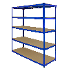 10 Scaffali T-Rax in Acciaio Senza Bulloni Blu 160cm