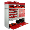 Set Flame con 1 Unità con Cassetti e 2 Scaffalature per Furgoni