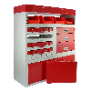 Set Flame con 1 Unità con Cassetti e 2 Scaffalature per Furgoni
