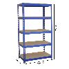 Scaffale da Garage ad Incastro T-Rax - Blu - 120cm x 45cm - 10 Pezzi
