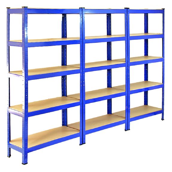 6 Scaffali T-Rax In Acciaio Senza Bulloni Blu 75cm-Leggi tutto