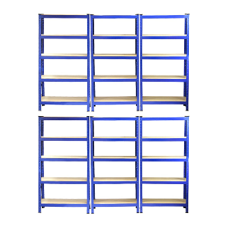 6 x Monster Racking T-Rax Rayonnage Étagère Robuste, Bleu, 75cm L, 30cm P-Lire la description