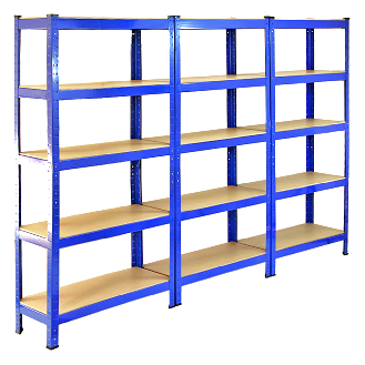 6 x Monster Racking T-Rax Rayonnage Étagère Robuste, Bleu, 75cm L, 30cm P-Lire la description