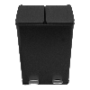 Cubo de Basura con Pedal  Doble 2x30L Reciclaje, Negro