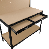 Werkbank mit Lochwand, Schublade & Licht - Schwarz